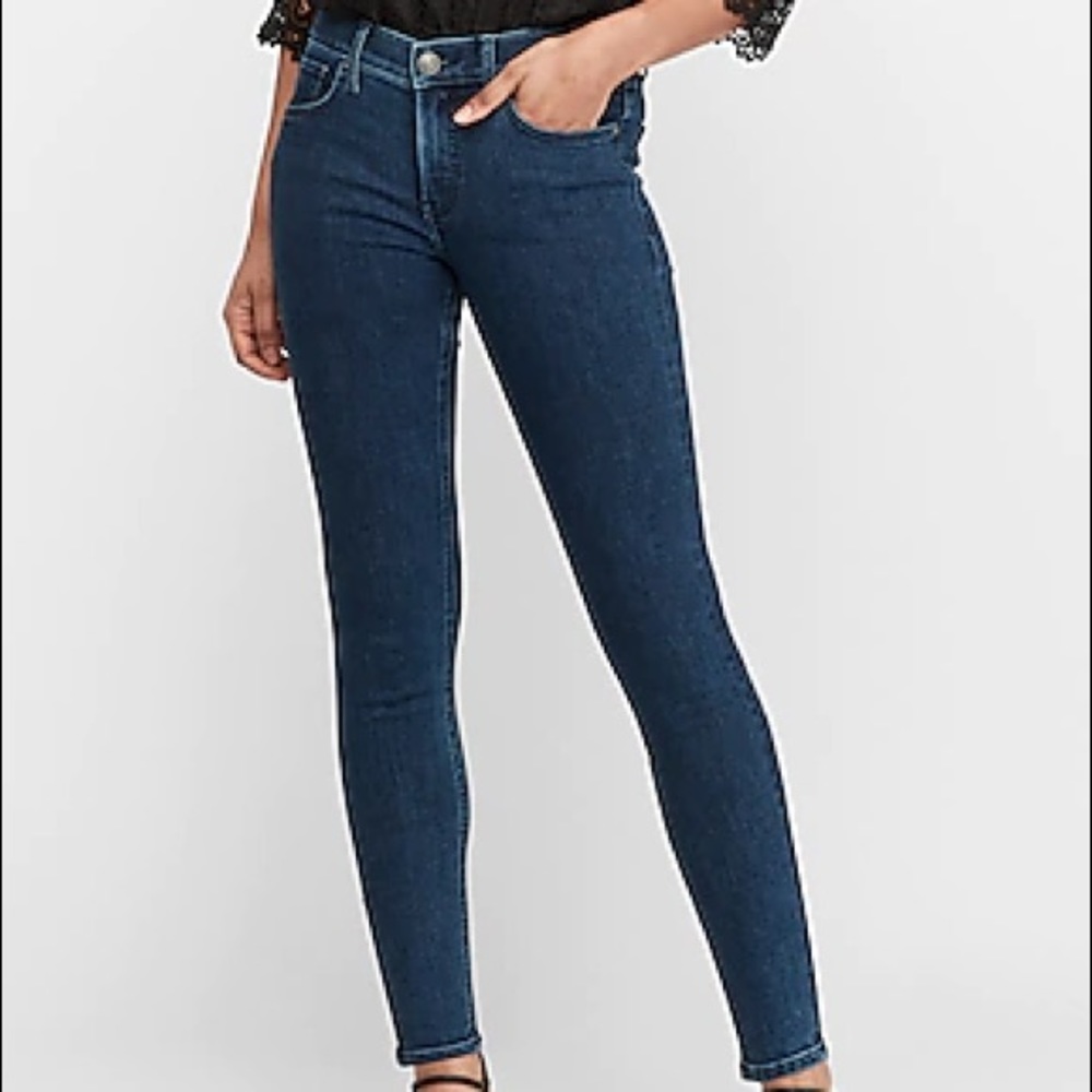 EXPRESS Mid Rise Denim Perfect Skinny Jeans 12S